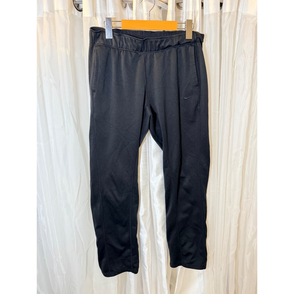 Nike Therma-FIT Sweatpants Mens M Black Zipper Ankle Fleece Joggers
